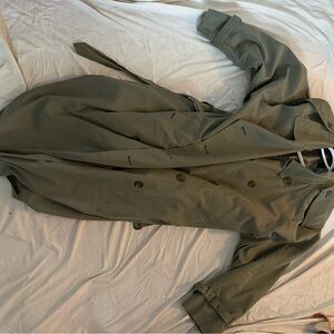 Burberry Olive Green Vintage Men’s Trench Coat Outerwear